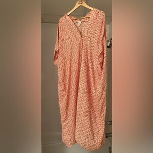 H&M Orange & White Geometric Print Dress – Size XS